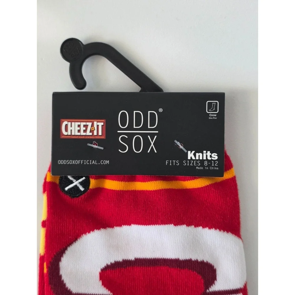ODD SOX Cheez-It Original Cheese‎ Crackers Novelty Crew Socks Size 8-12